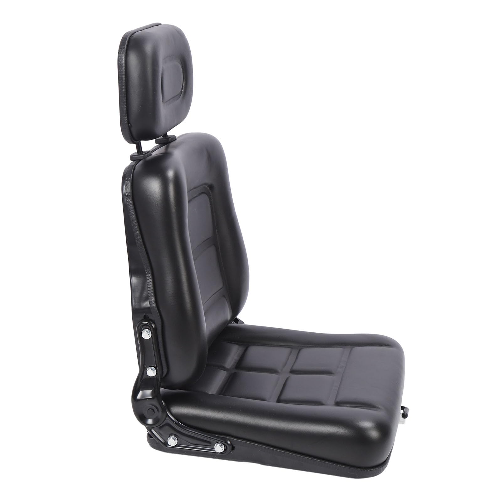 Aramox Asiento de Tractor, Asiento de Cortacésped Plegable de Cuero de PVC, Rango de Deslizamiento de 8 Cm, Ajustable de 30 a 180 Grados para Carretilla Elevadora, Tractor, Cortacésped, Cargador