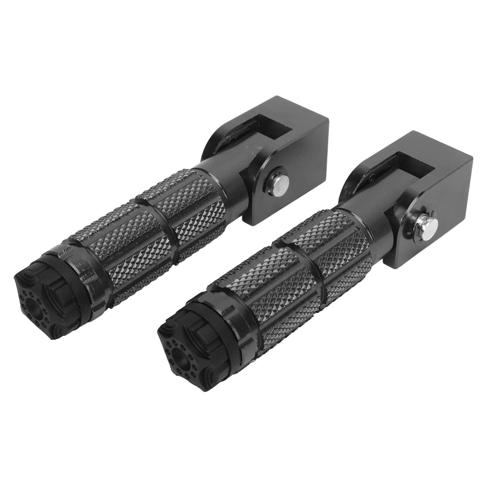 AMONIDA Pedane Universali per Moto M8 Lega di Alluminio Antiscivolo Pieghevoli, Design Antiscivolo per la Sicurezza dei Passeggeri, per Bici ATV UTV Go Kart (BLACK)