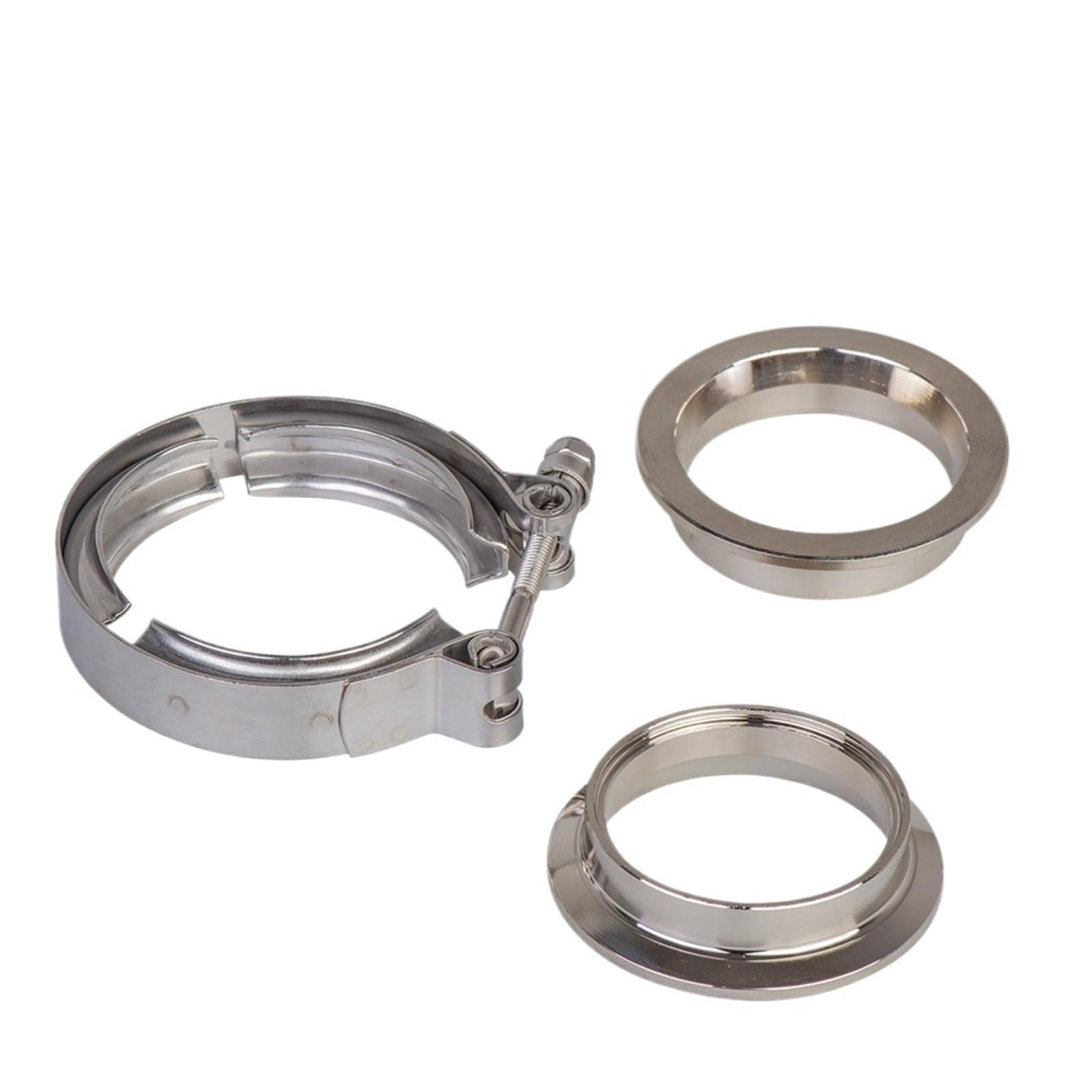 Ygleeuli One Color V Band Clamp Universal 2 .25 .5 3 4 V-Band Clamp Inch Exhaust Flange 76Mm Turbo Vband V Clamps Kits(2.25 Inch)