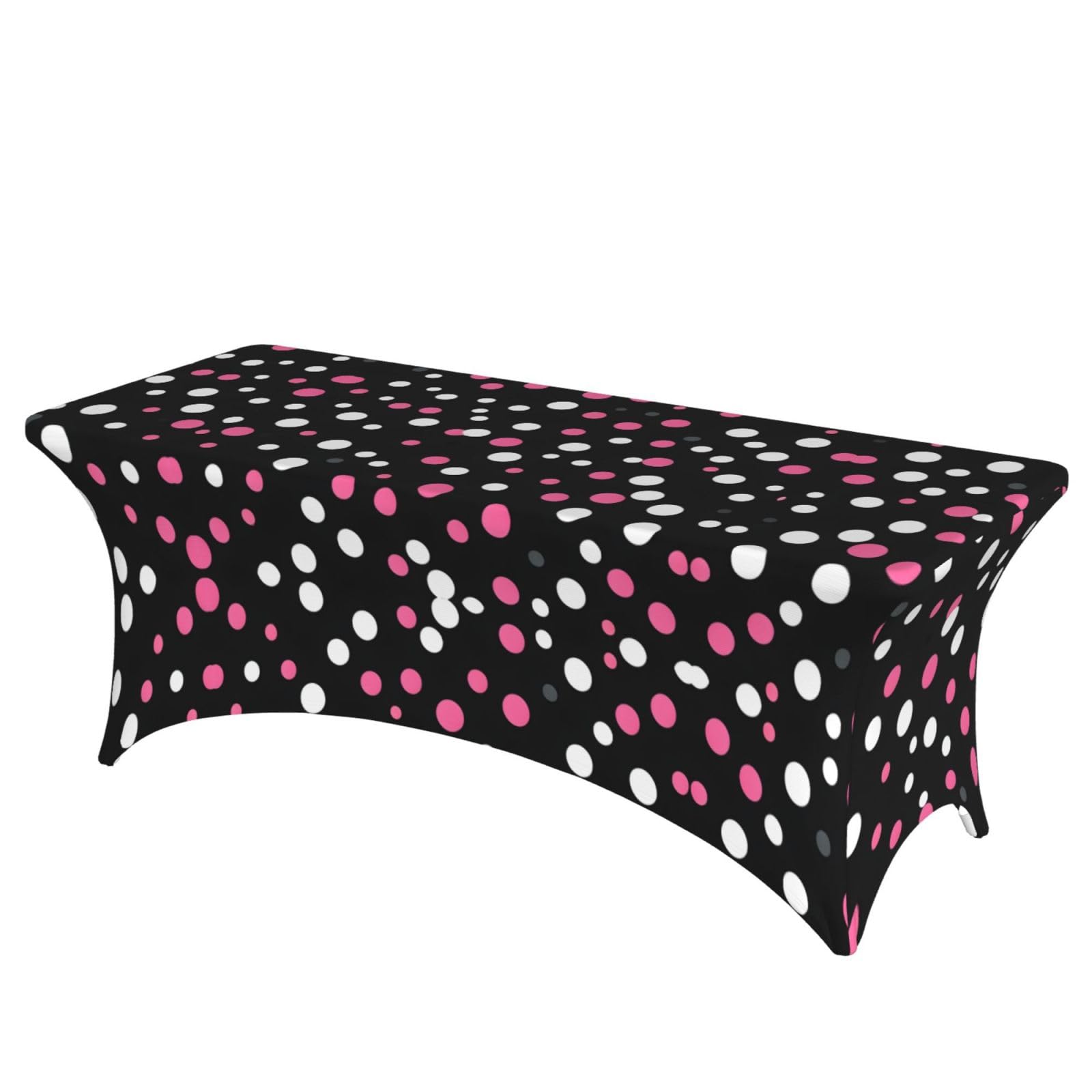 Nappe stretch à pois noirs 1m80 pour sublimer votre buffet de mariage