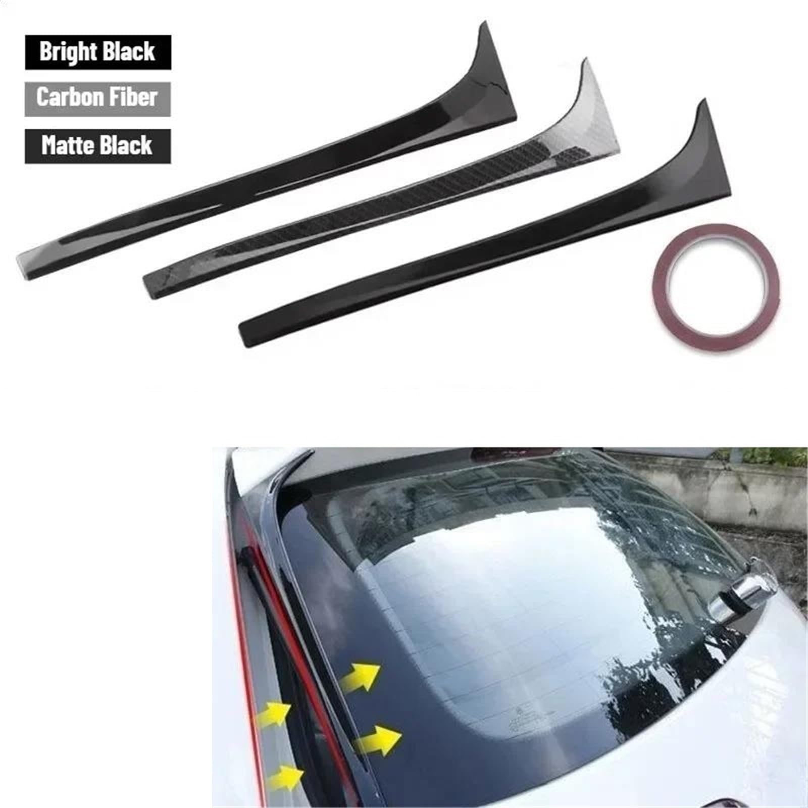 Spoiler Laterale Bagagliaio Lunotto Posteriore Per VW Per Golf 7 7.5 MK7 MK7.5 2014-2018(Nero lucido)
