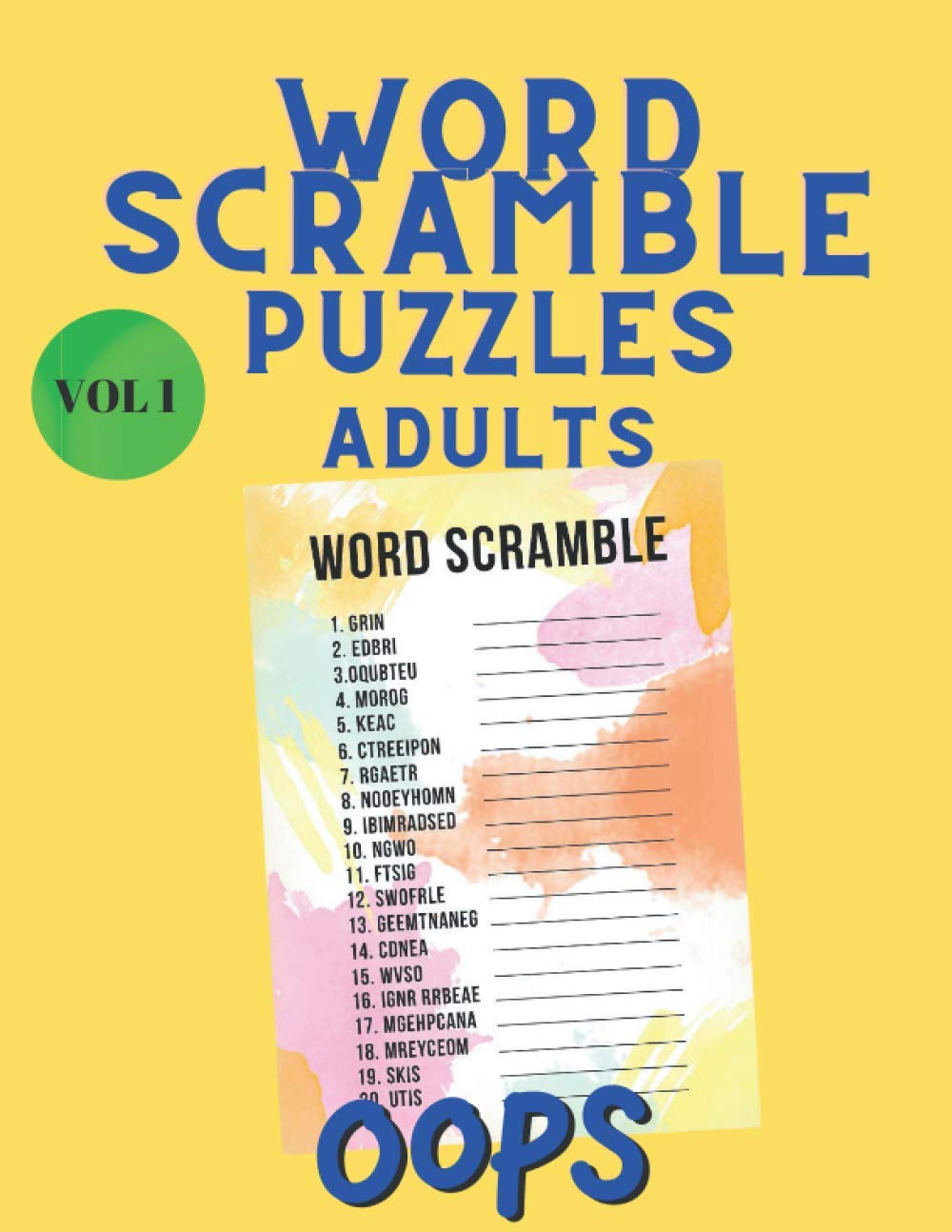 Word Scramble Puzzles Adults: Word Search Book - Scrabble - Word Scramble Book - Word Game Book for Adults - Large Print Word Search Books