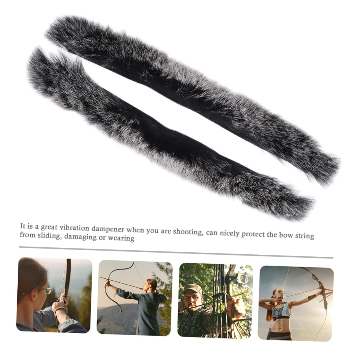 WOONEKY 4 Piezas Amortiguador De Cuerda De Arco Accesorios De Caza Silenciador De Tiro con Arco Silenciador De Cuerda De Arco Estabilizador De Flecha Piel De Conejo Suite Exterior