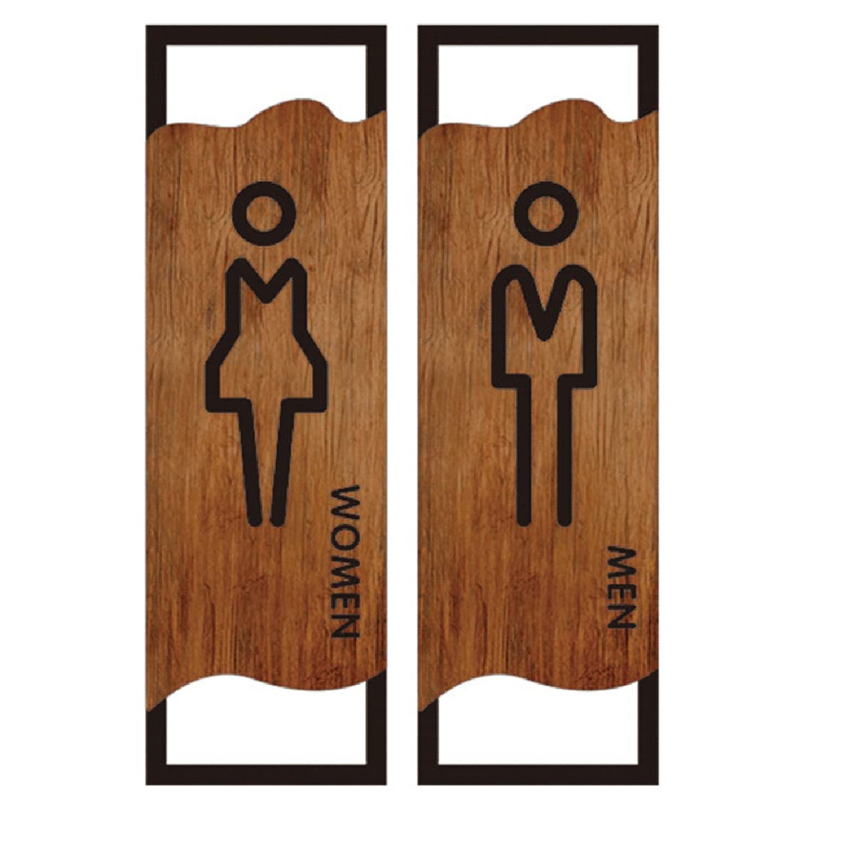 Wc Haus Badezimmer Beschilderung， Badezimmer-Türschilder aus Acryl mit der Aufschrift „Männlich und weiblich“, selbstklebend, 25 cm, mehrfarbig, 2 Stück(Brown Black)