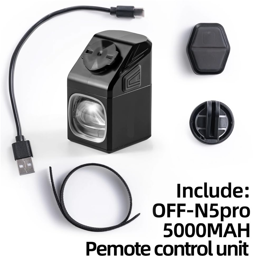Luce Anteriore Per Bici OnMeto, Ricaricabile USB Type-C, 3 Modalità, IPX5 Impermeabile, 40 G, Facile Da Montare