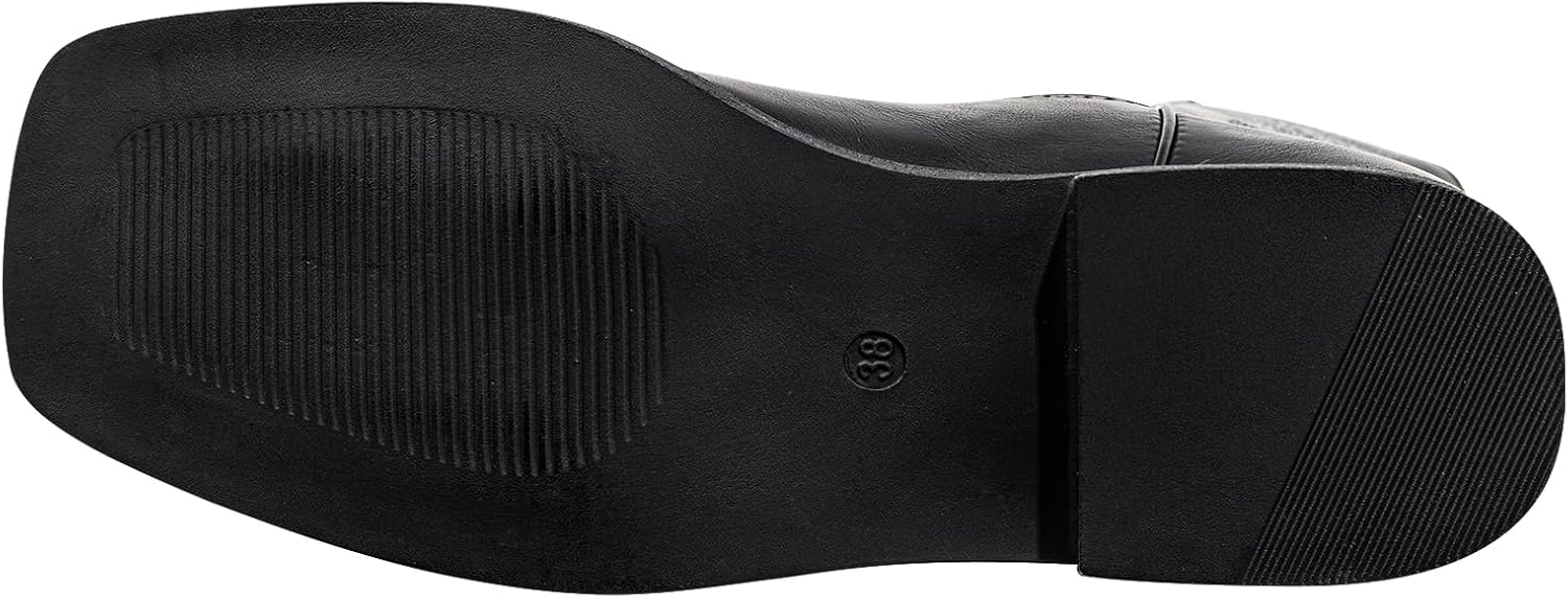 WrangWalker Women's Cowboy Boots Square Toe Pull On Western Fashion Dress Wide Mid Calf Cowgirl Boots Chunky Low Heel Botas Vaqueras Para Mujer - Image 7