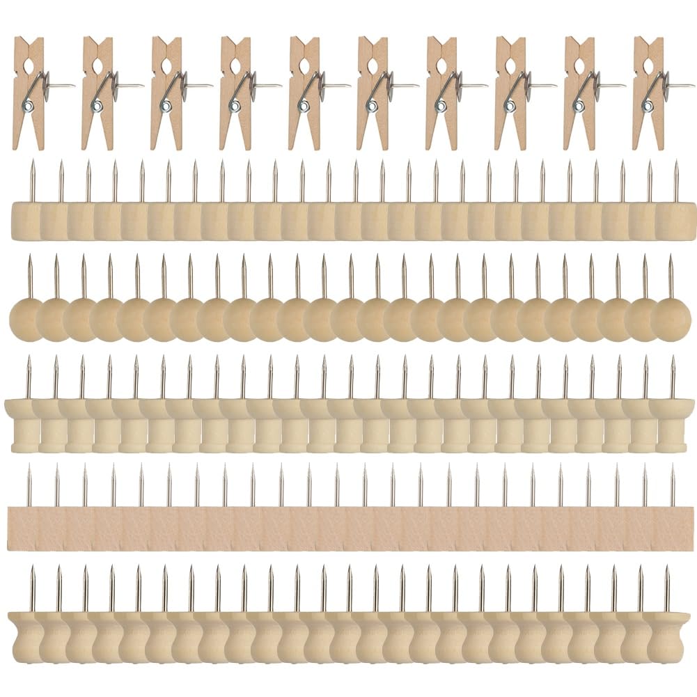 UDSKNV[KSL Decorative Wooden Push Pins 1 Set- Metal Thumb Tacks for Cork Board, Ideal for Home and Decor Projects