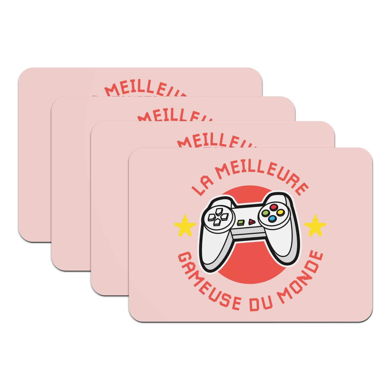 Set de table rose la meilleure gameuse du monde caoutchouc retro gamer