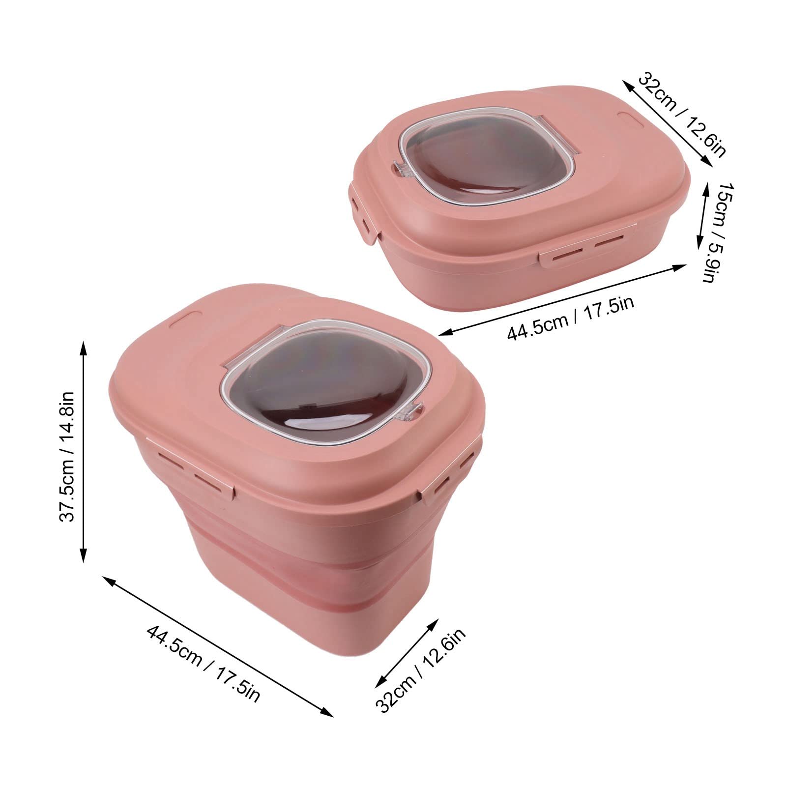 Contenedor de Cereales para Alimentos, Contenedor de Arroz Sellable de Organización para Harina (Rosa)