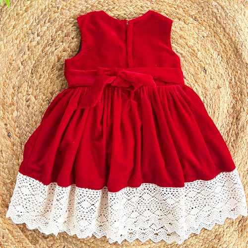 Image of Stanwells Kids Dress for Girls Black Velvet Baby Fancy Frocks for Baby Girls
