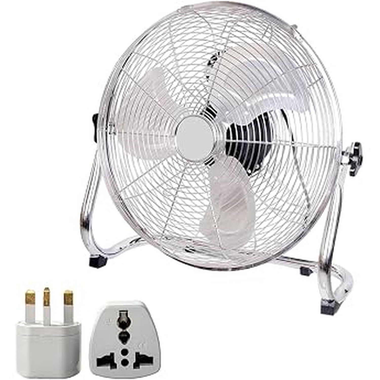 Ventilatore da Pavimento 20 Pollici, Ventola Ad Alto Flusso d’Aria con 3 velocità e Inclinazione Regolabile, Uso Interno per Casa, Ufficio e Palestra, Ventilato, Black, 20"