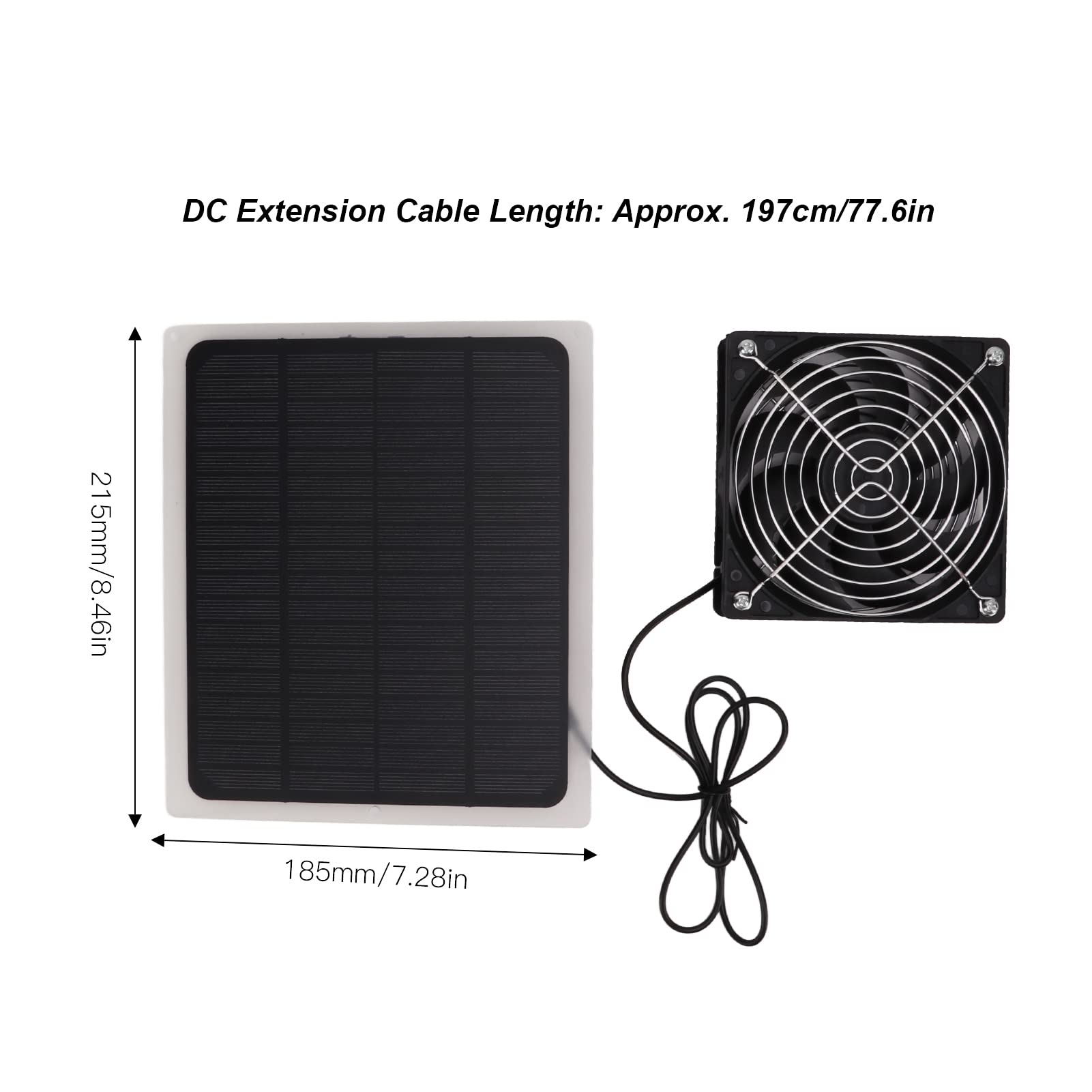Fockety Kit de Ventilador de Panel Solar, Kit de Ventilador de Energía Solar Impermeable de 10 W, Ventilador de Escape Solar Al Aire Libre para Invernadero, Gallinero, Cobertizo, Casa de Mascotas