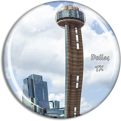 Imán de nevera Dallas Reunion Tower Texas USA TX Travel Souvenir Collection para regalo, decoración del hogar, oficina, pizarra blanca