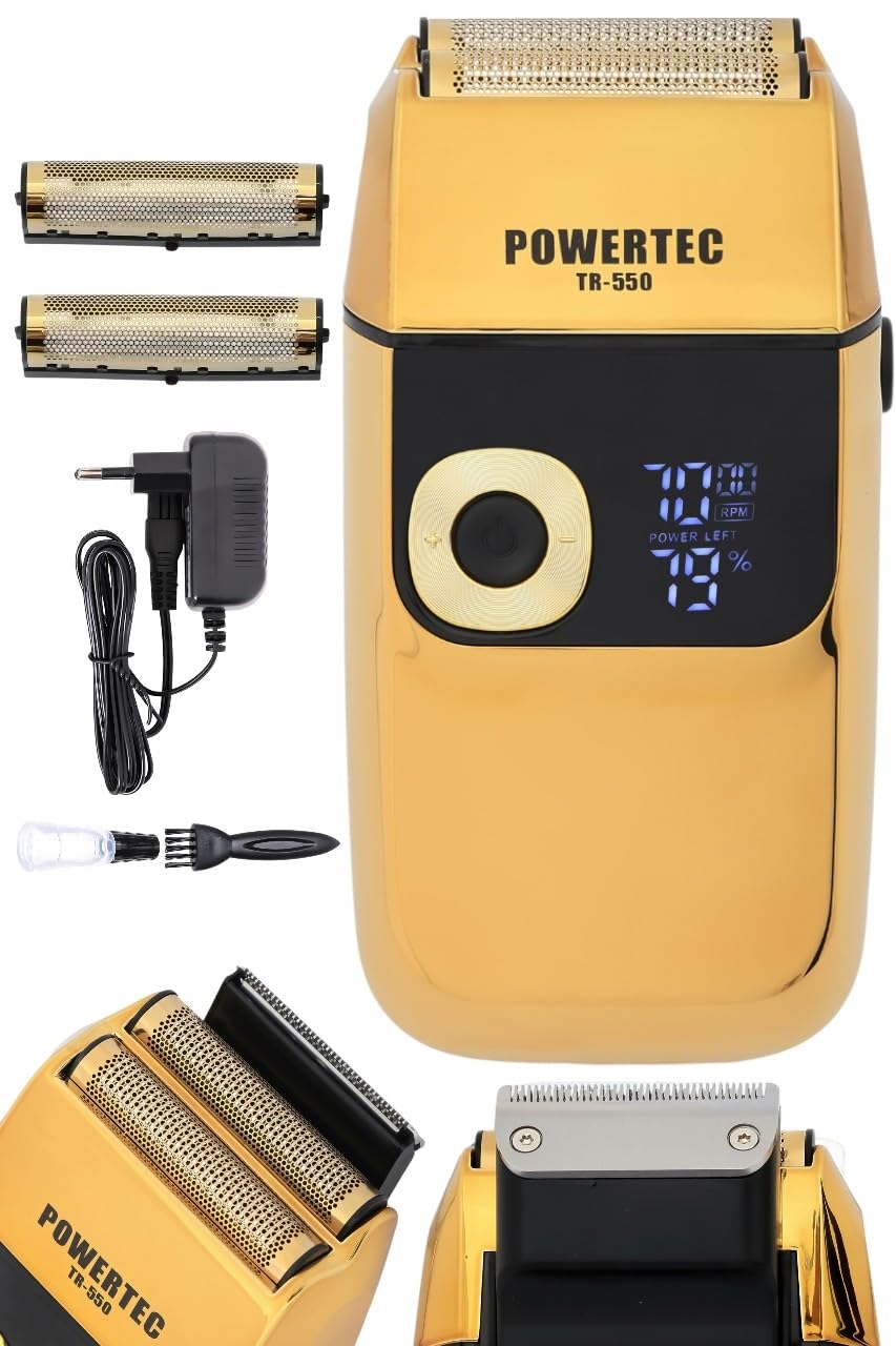 POWERTEC TR-550 Şarjlı Günlük Sakal Sinekkaydı Tıraş Hassas Düzeltici Döner Başlık