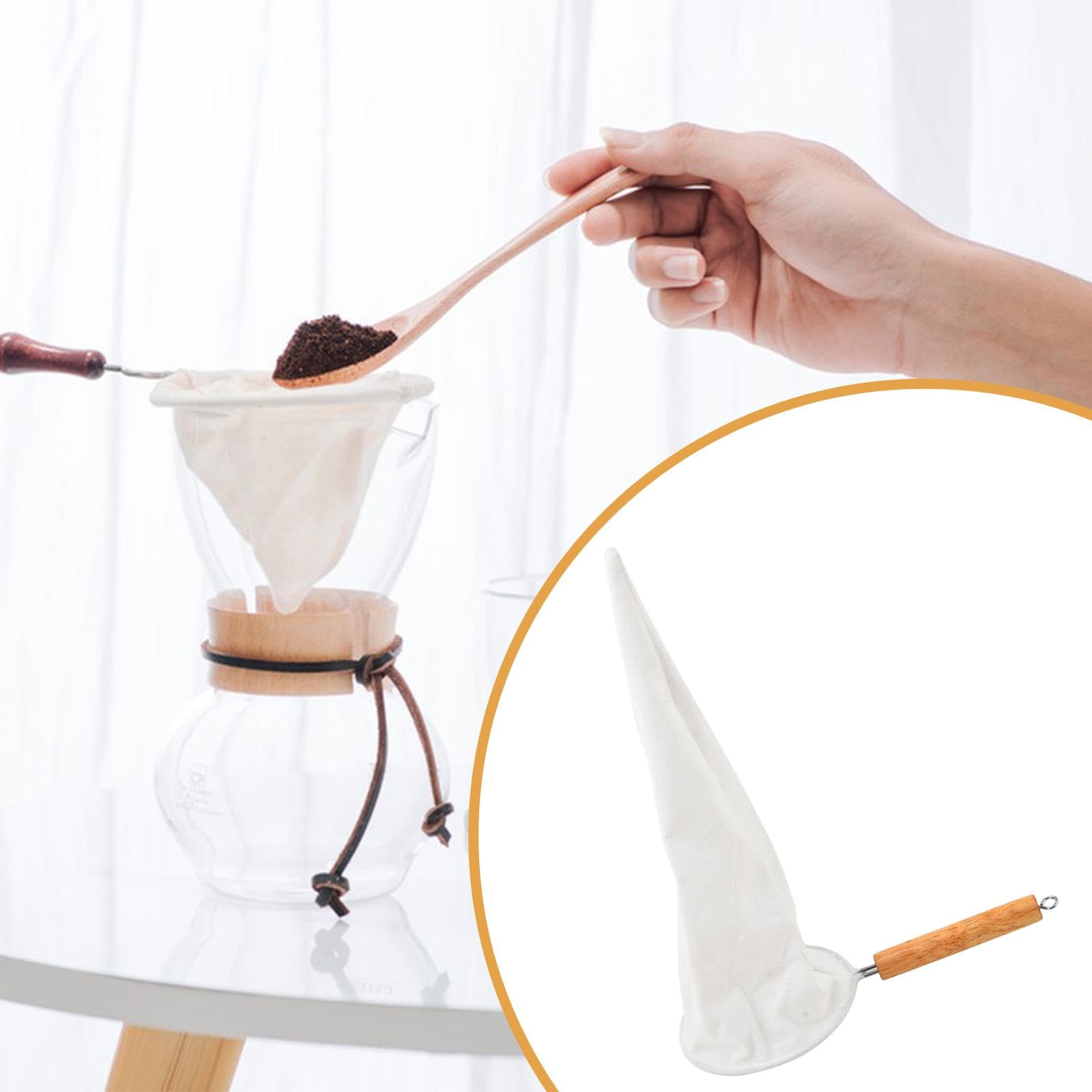 Setaccio per caffè, lavabile, con manico in legno, per caffè espresso in ufficio