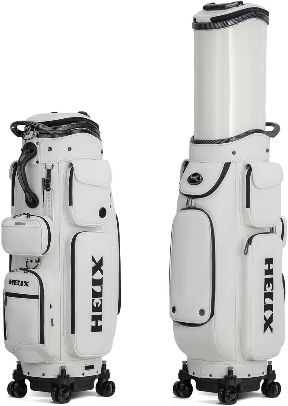 HELIX Golf Bag with Wheels, Retractable Top & Wheels for Effortless Transport