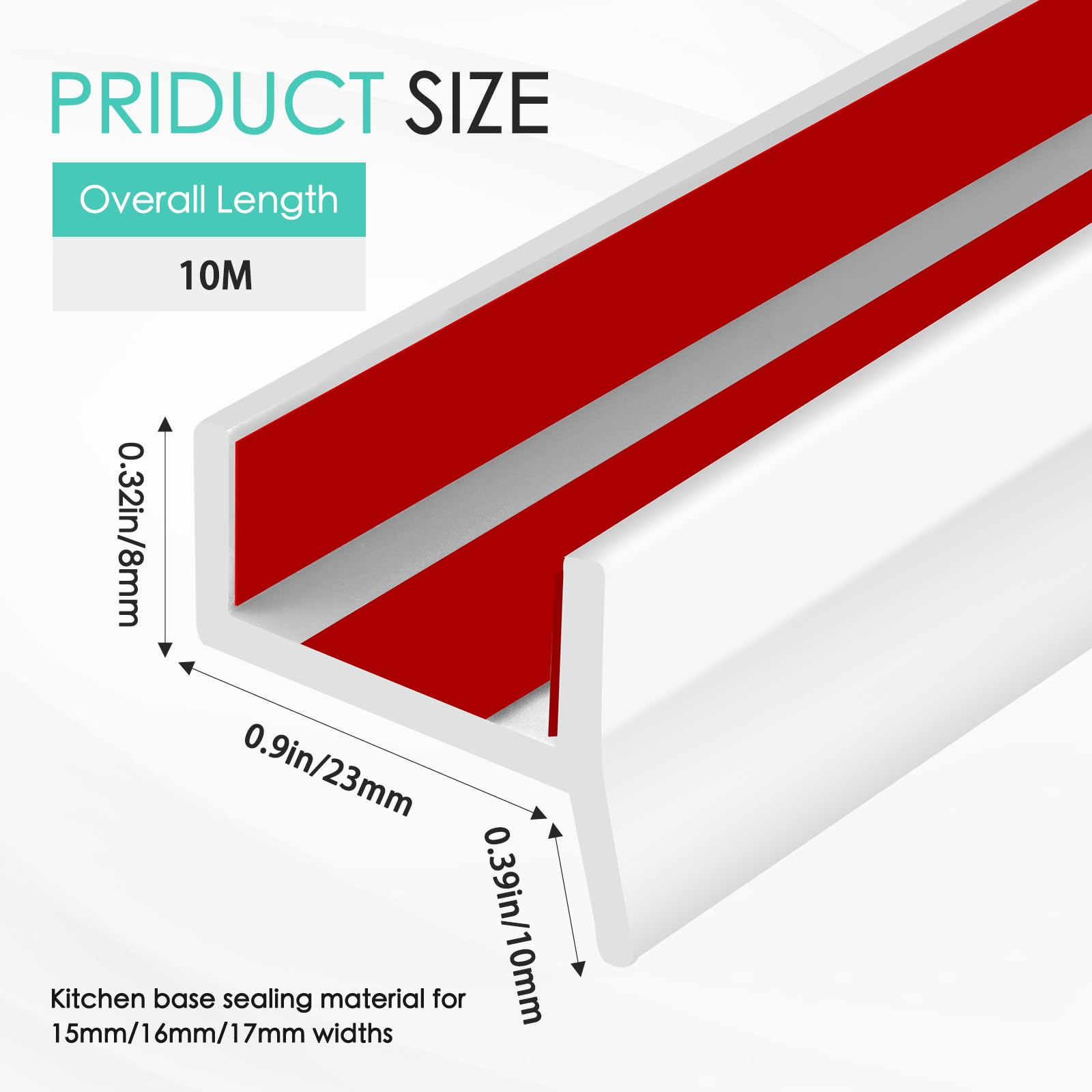 Self Adhesive Kitchen Plinth Sealing Profile, High Elasticity Skirting Board Silicone Door Edge Banding - Image 2