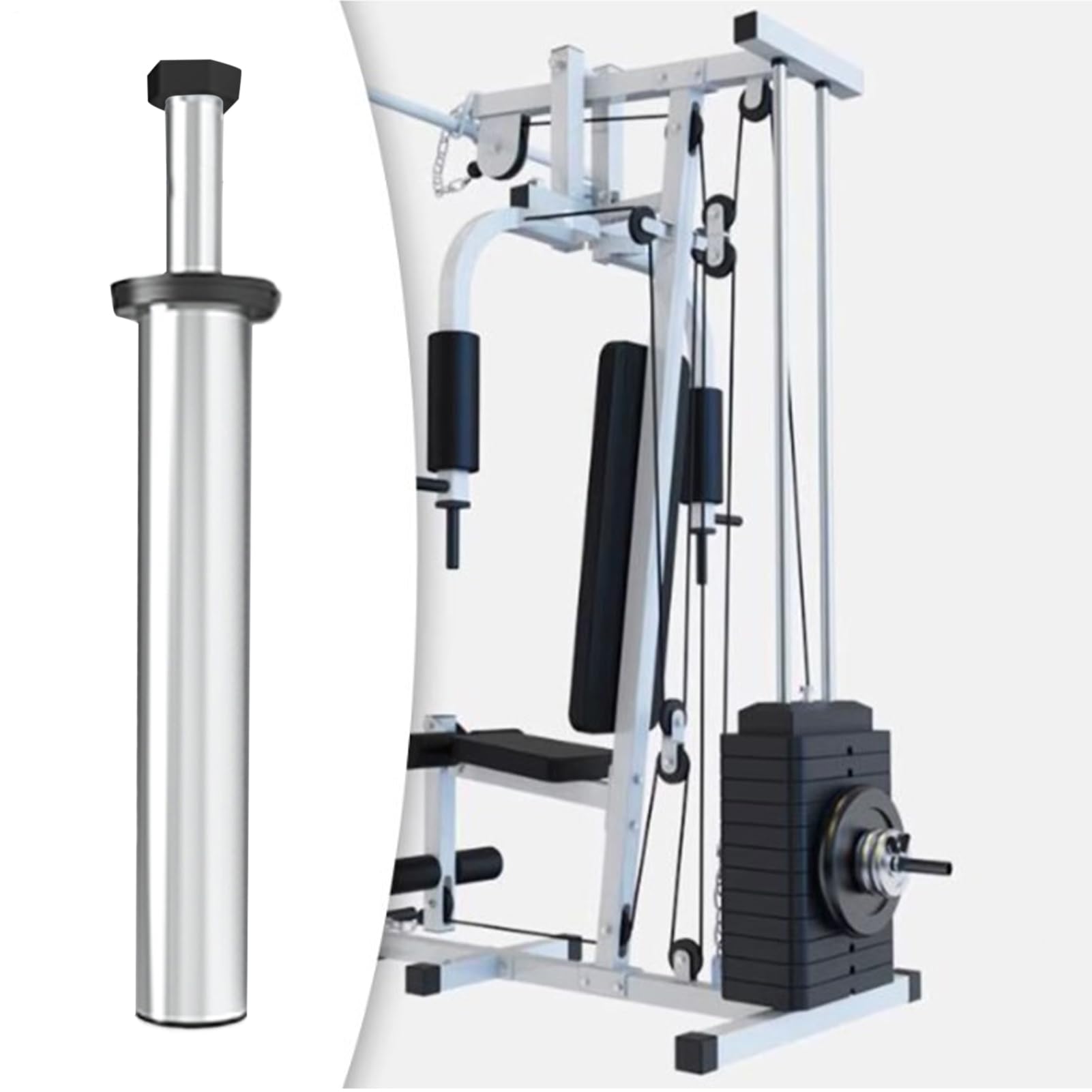 Supporto per bilanciere, in acciaio inox, per palestra, salvaspazio, supporto per bilanciere, per adulti, amici e amanti
