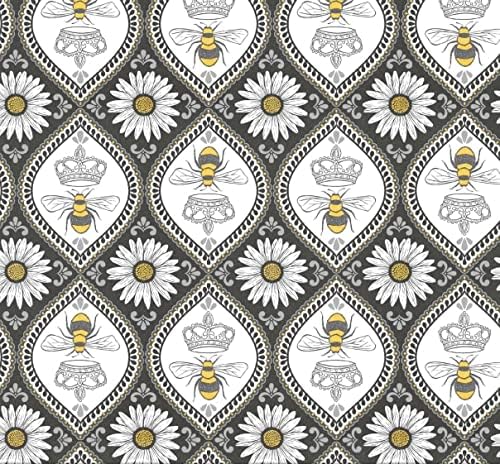 Michael Miller Hive Queen, Charcoal 15 Yard Bolt