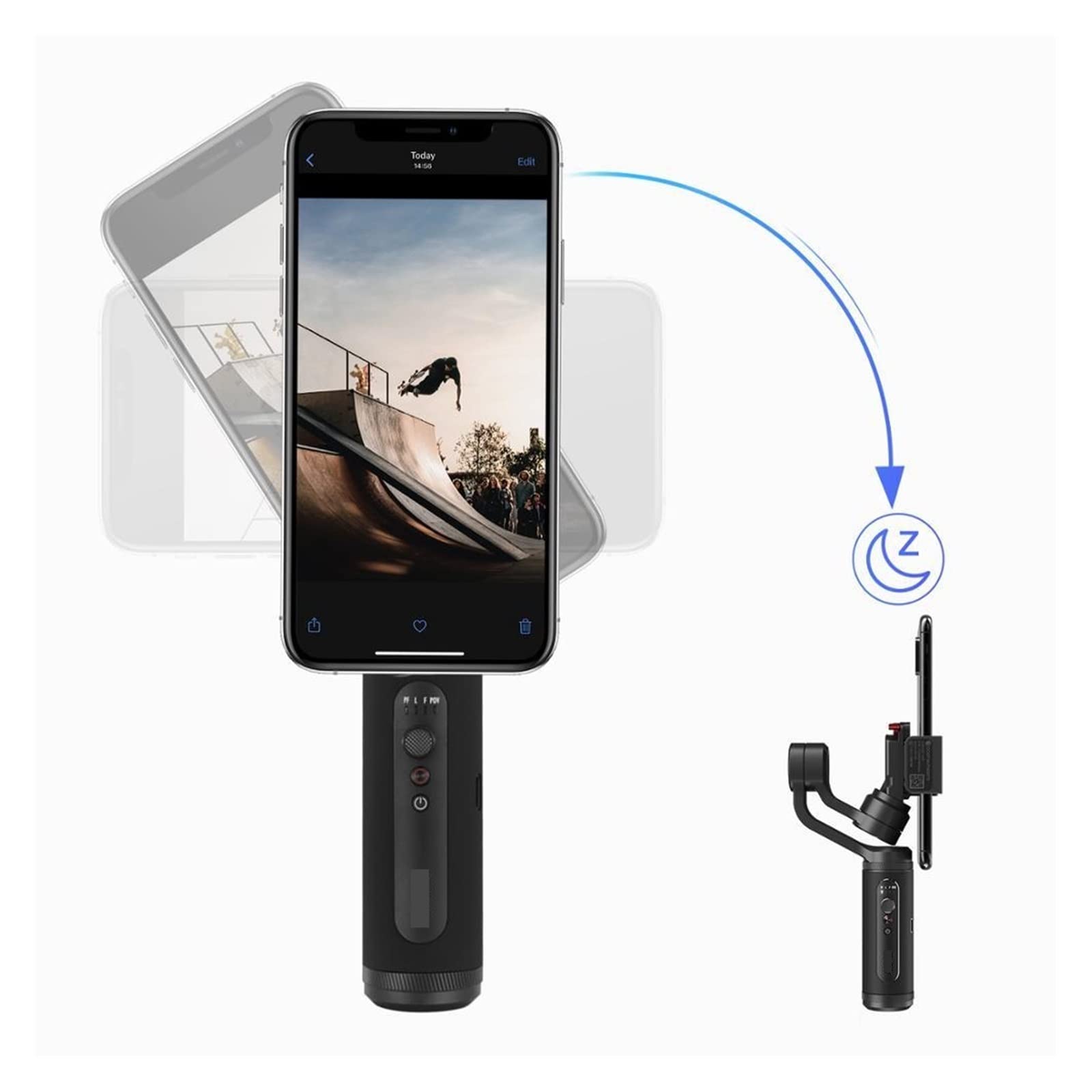 SMOOTH Q2 Smartphone Gimbal Stabilizzatore palmare tascabile a 3 assi for smartphone Trasmissione in diretta