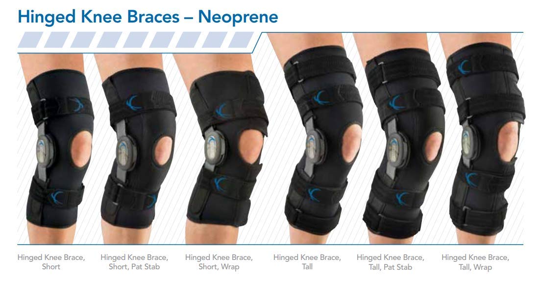 United Ortho 300220-05 Tall Neoprene Hinged Knee Support Brace, Medium