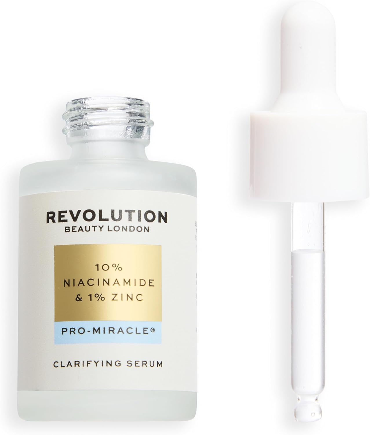 Revolution Pro Miracle 10% Niacinamide 1% Zinc Serum, Targeted Skincare to Tackle Breakouts & Even Complexion, Perfect for Blemish-Prone Skin, 30ml