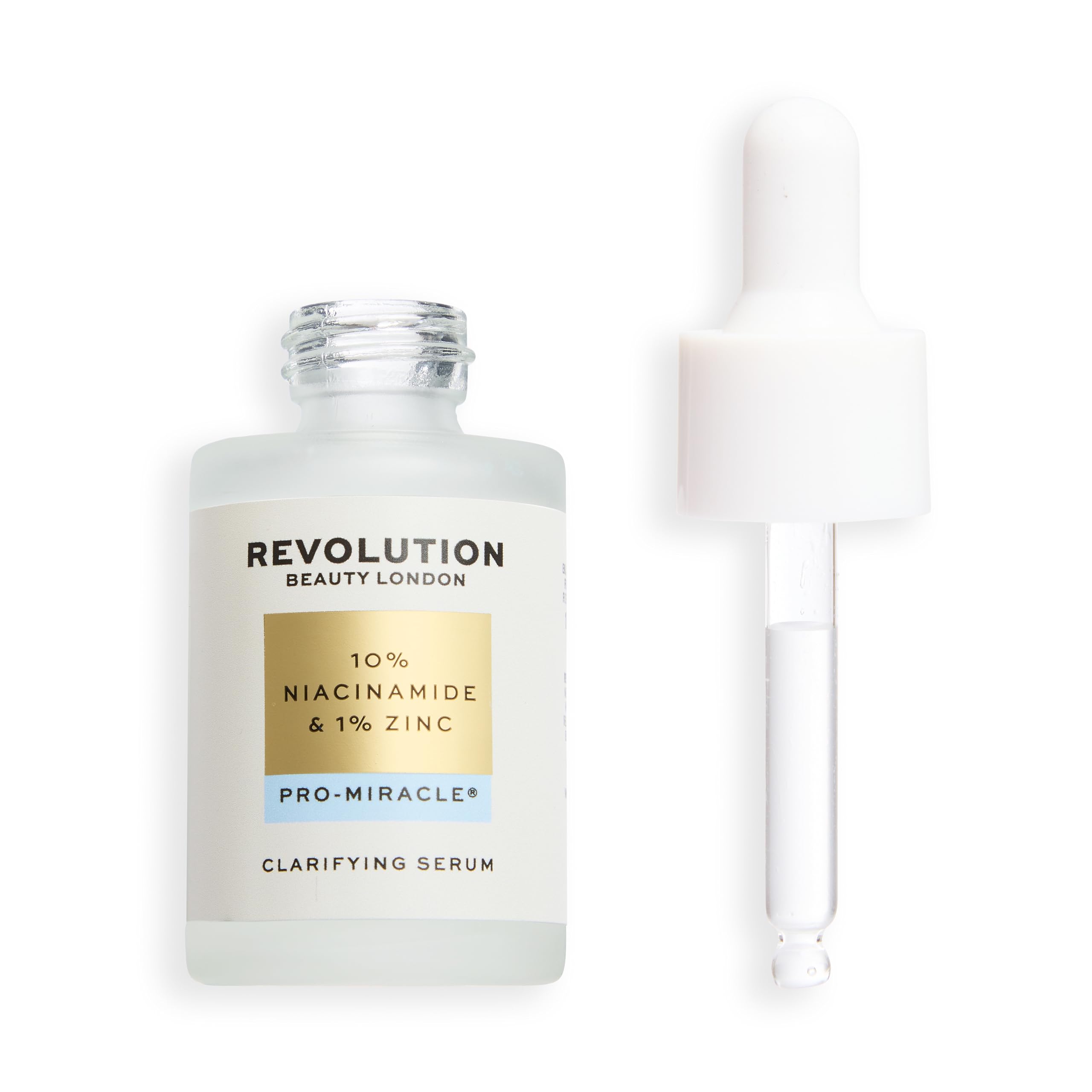 Revolution Pro Miracle 10% Niacinamide 1% Zinc Serum, Targeted Skincare to Tackle Breakouts & Even Complexion, Perfect for Blemish-Prone Skin, 30ml