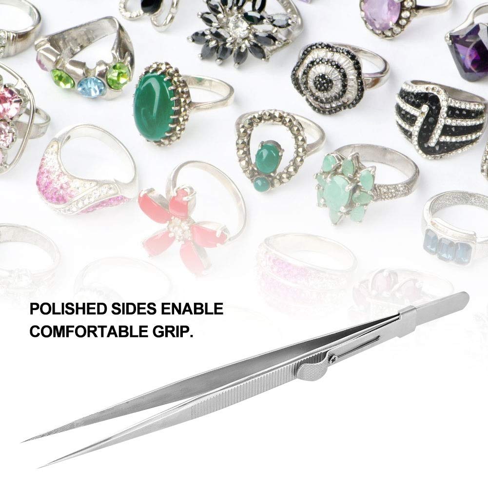 Sieraden pincet slot, tang voor het maken van sieraden, verstelbare niet-magnetische sieraden diamant pincet roestvrijstalen slot capture Nipper Craft Tool