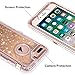 Anuck Case for iPhone 8 Plus Case, for iPhone 7 Plus Case 5.5 inch, 3 in 1 Hybrid Heavy Duty Defender Case Sparkly Floating Liquid Glitter Protective Hard Shell Shockproof TPU Cover - Rose Gold