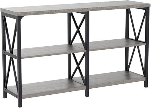 Miniatura 54 de LVB Mesa de sofá rústica, mesa consola de granja para sala de estar, mesa de entrada de pasillo con almacenamiento, mesa de entrada para vestíbulo,