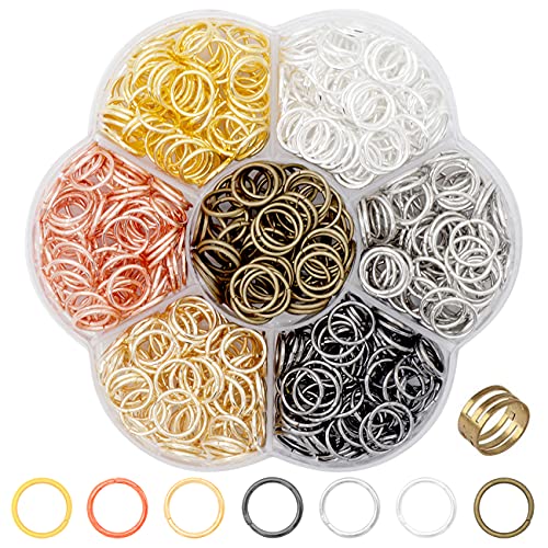 Auvoau 900Pcs 10mm Jump Ring for Jewelry Making,Open Jump Rings for Keychains Earring Bracelet Necklace Pendant DIY Craft Jewelry Findings 7 Colors with Jump Ring Opener (10mm 0.39 )