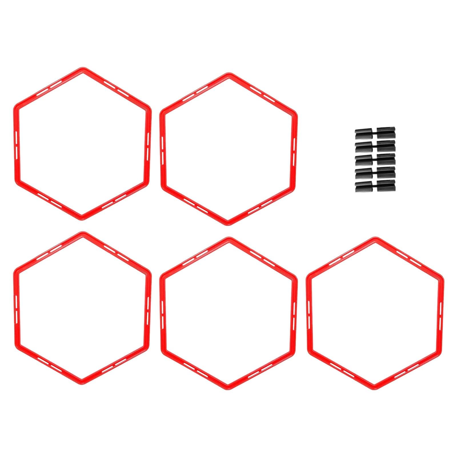 BNF® 5 Pieces Hex Agility Rings Multipurpose Exercise Rings for Kids Adults Rugby Red|Sporting Goods | Team Sports | Soccer | Training Aids-image-12