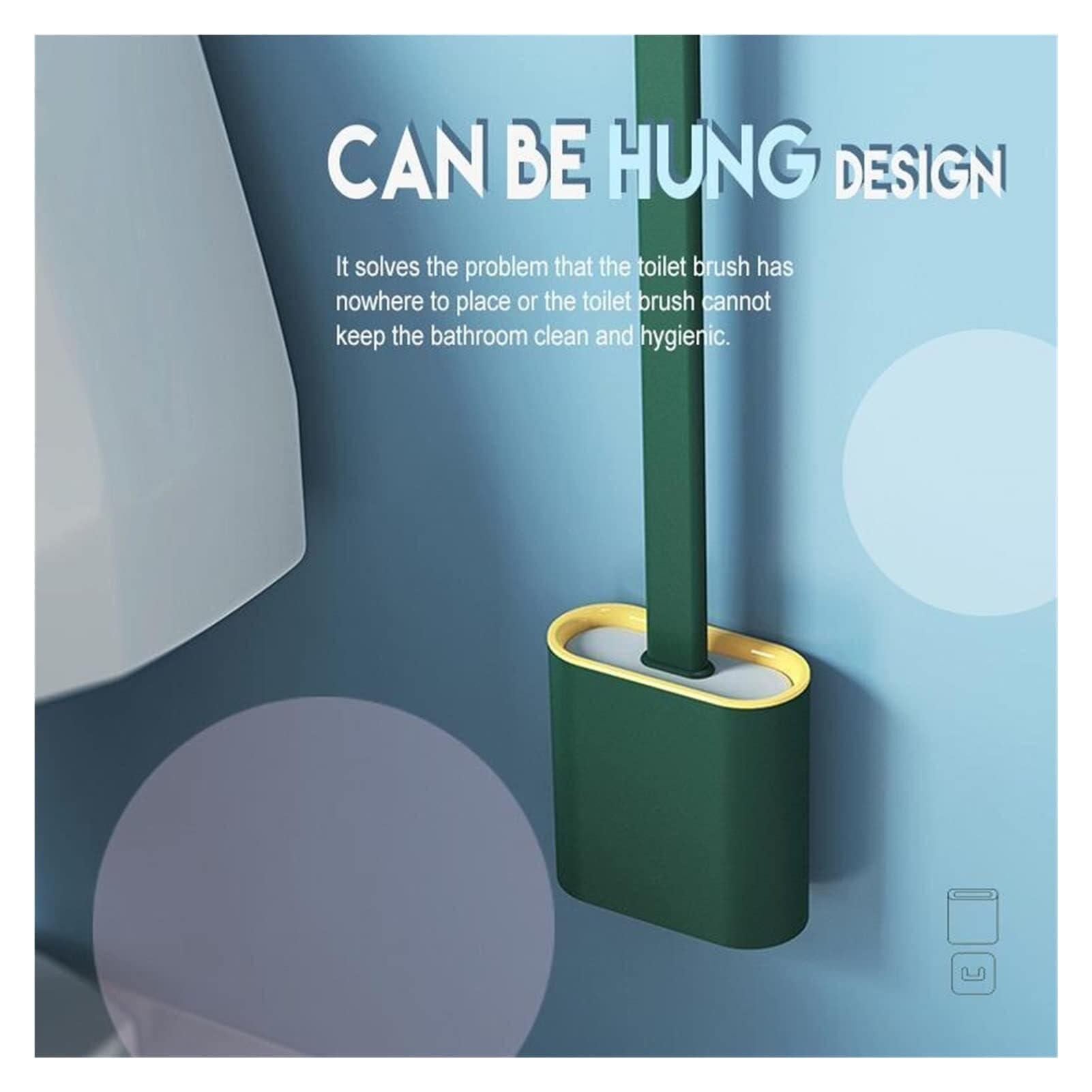 Cepillo de inodoro de silicona, limpiador de baño para colgar en la pared, 1 cepillo sanitario con cerdas duraderas para una limpieza eficiente del inodoro, diseño que ahorra espacio