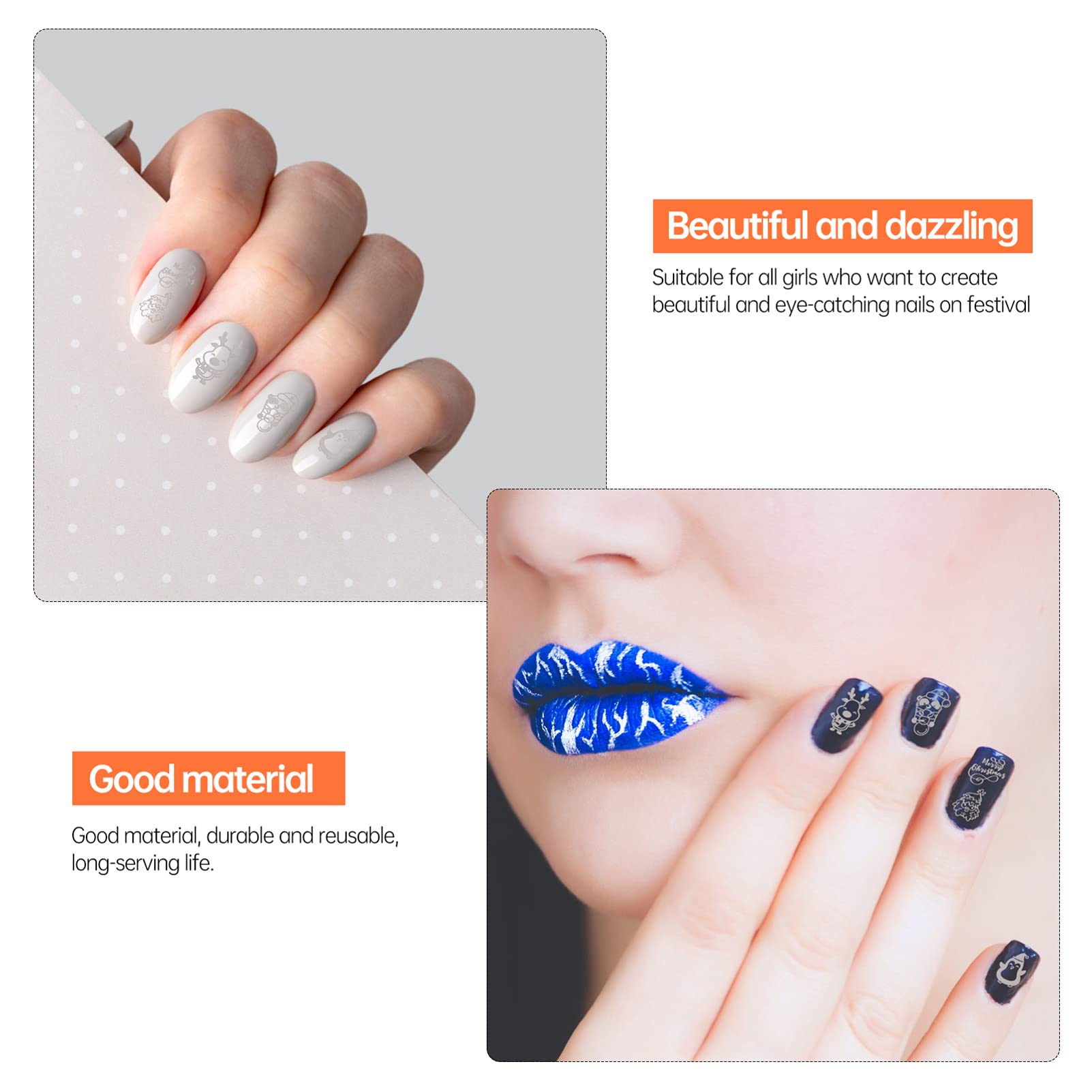 FRCOLOR 4juegos Plantillas De Estampado De Uñas Creativas Herramientas De Arte De Uñas Para Manicura Fiestas y Eventos
