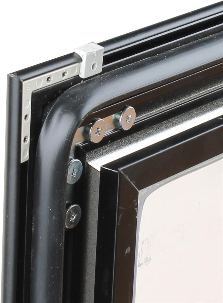 Enclosed Bulletin Board with Header Bar, Locking Swing-Open Door, 26x36 Window, Rubber Gasket, LED Lighting for Nighttime Viewing - Black, Aluminum