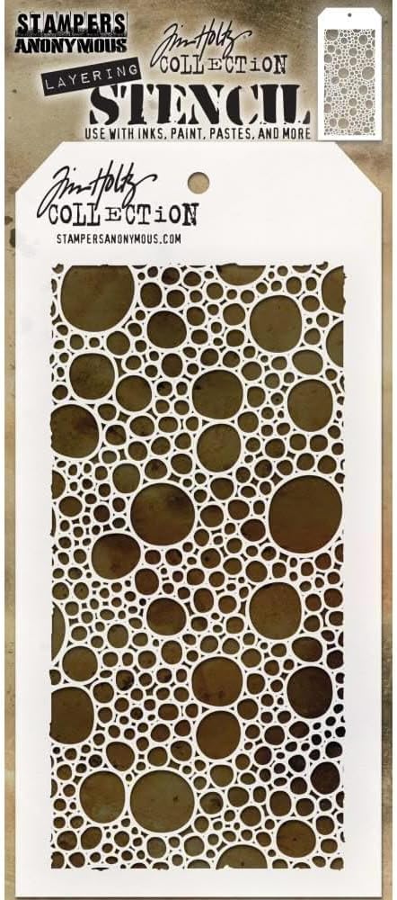 Tim Holtz - Stampers Anon Tim Holtz Stencil, us:one size, Bubbles -Layered