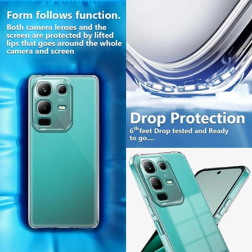 Image of REALCASE Silicone Infinix 50S 5G Back Cover Case, Scratch Resistant Protective Crystal Clear Transparent Shock Proof Bumper Back Cover Case for Infinix 50S 5G