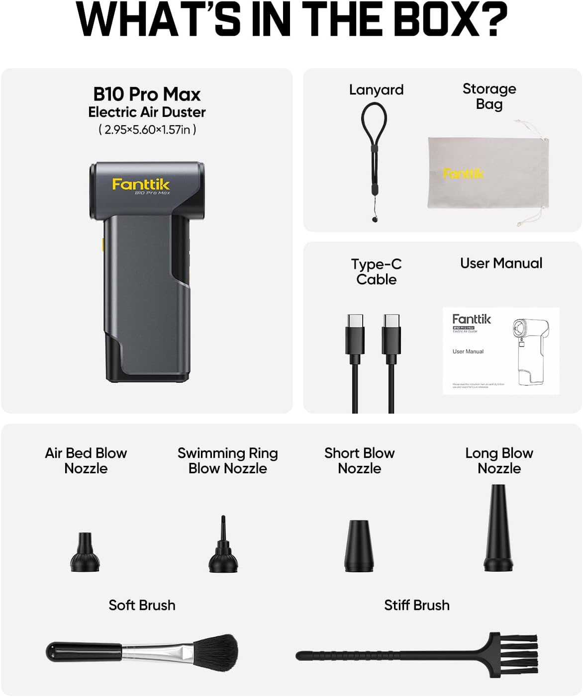 Fanttik B10 Pro Max Electric Air Duster, 130000RPM Brushless Motor, Compressed Air Duster, 6 Gears Adjustable, One-tap Booster, 28.8Wh Rechargeable Battery, Electric Duster for PC, Car, House, Outdoor - Image 9