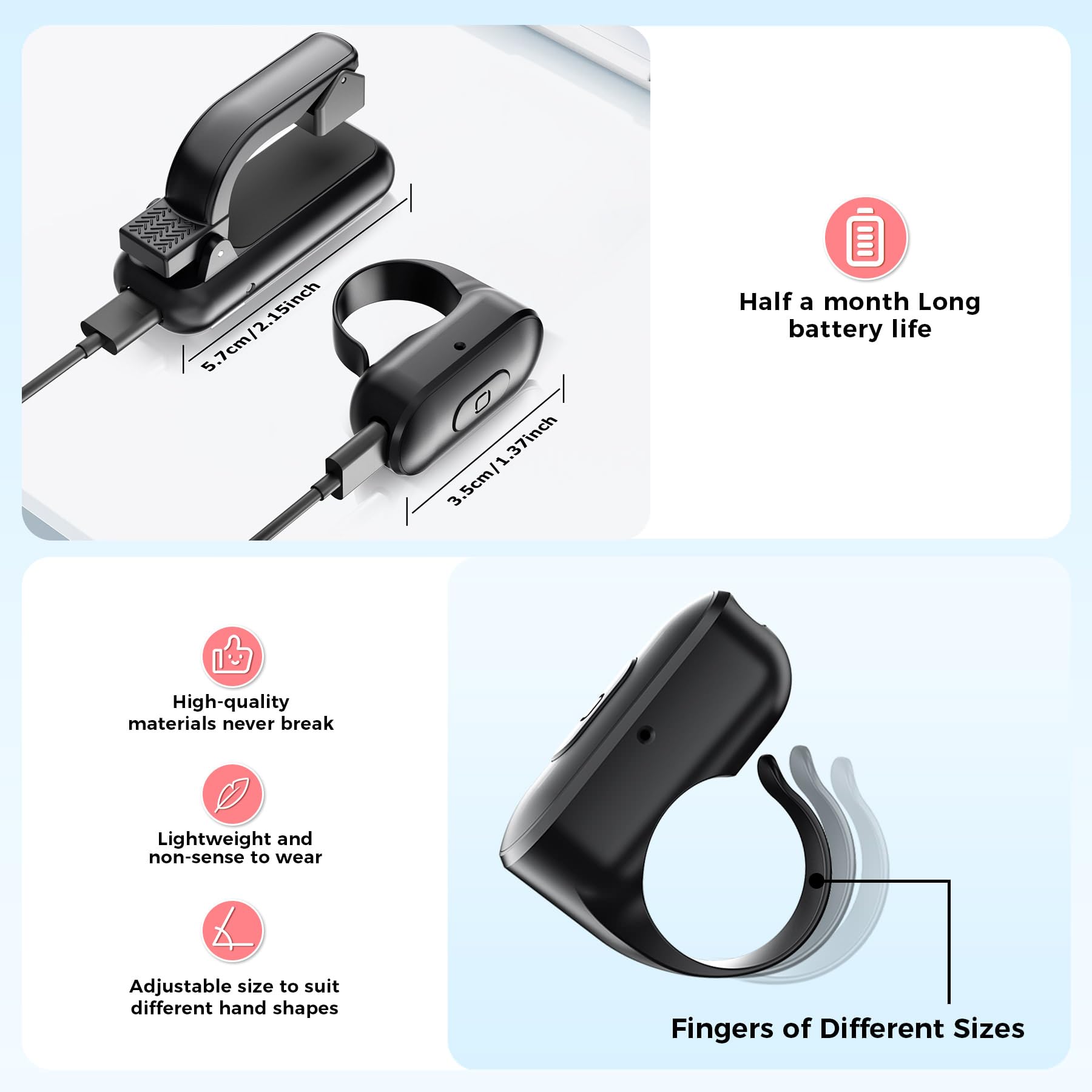 Kefotic Supporto per tablet Kindle lettura a letto con anello per girare pagine remoto, supporto per tablet a mani libere per accessorio ereader, compatibile con iPhone, iPad, Paperwhite