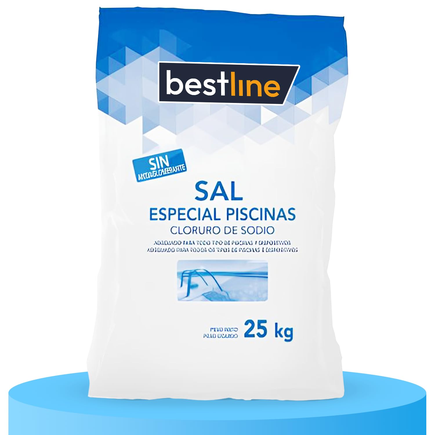 1 Saco Sal Piscinas, Sal Marina Húmeda Ideal para Mantener el Agua Clara y Limpia, 25Kg