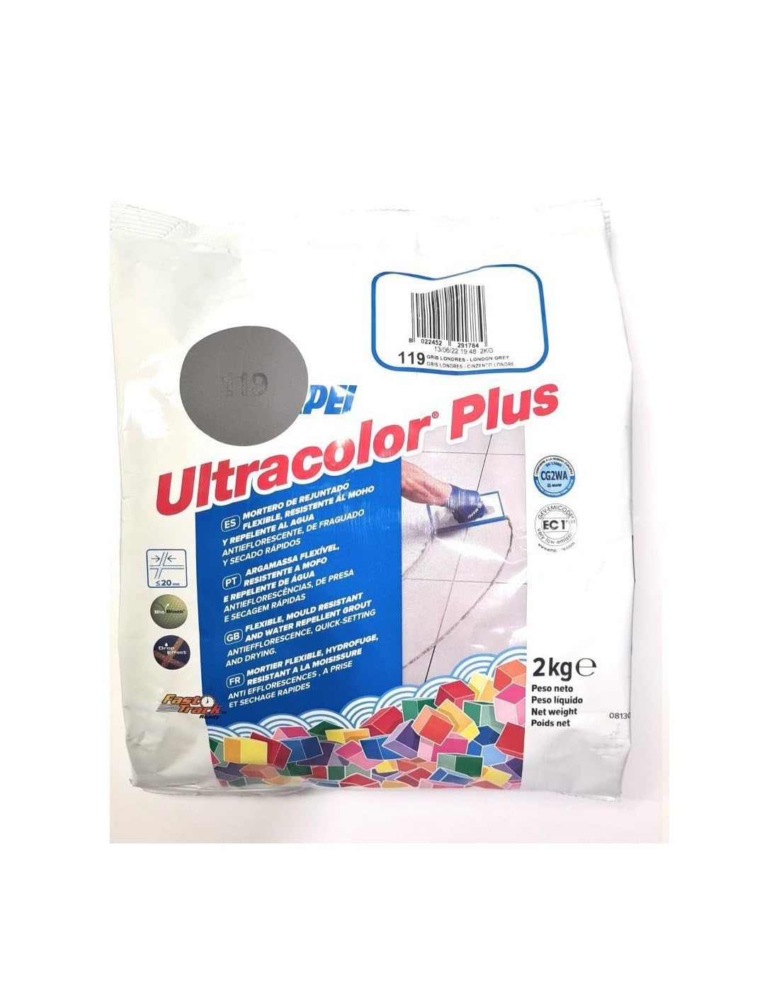 MAPEI Mortero de juntas Ultracolor Plus (119) Gris Londres 2Kg