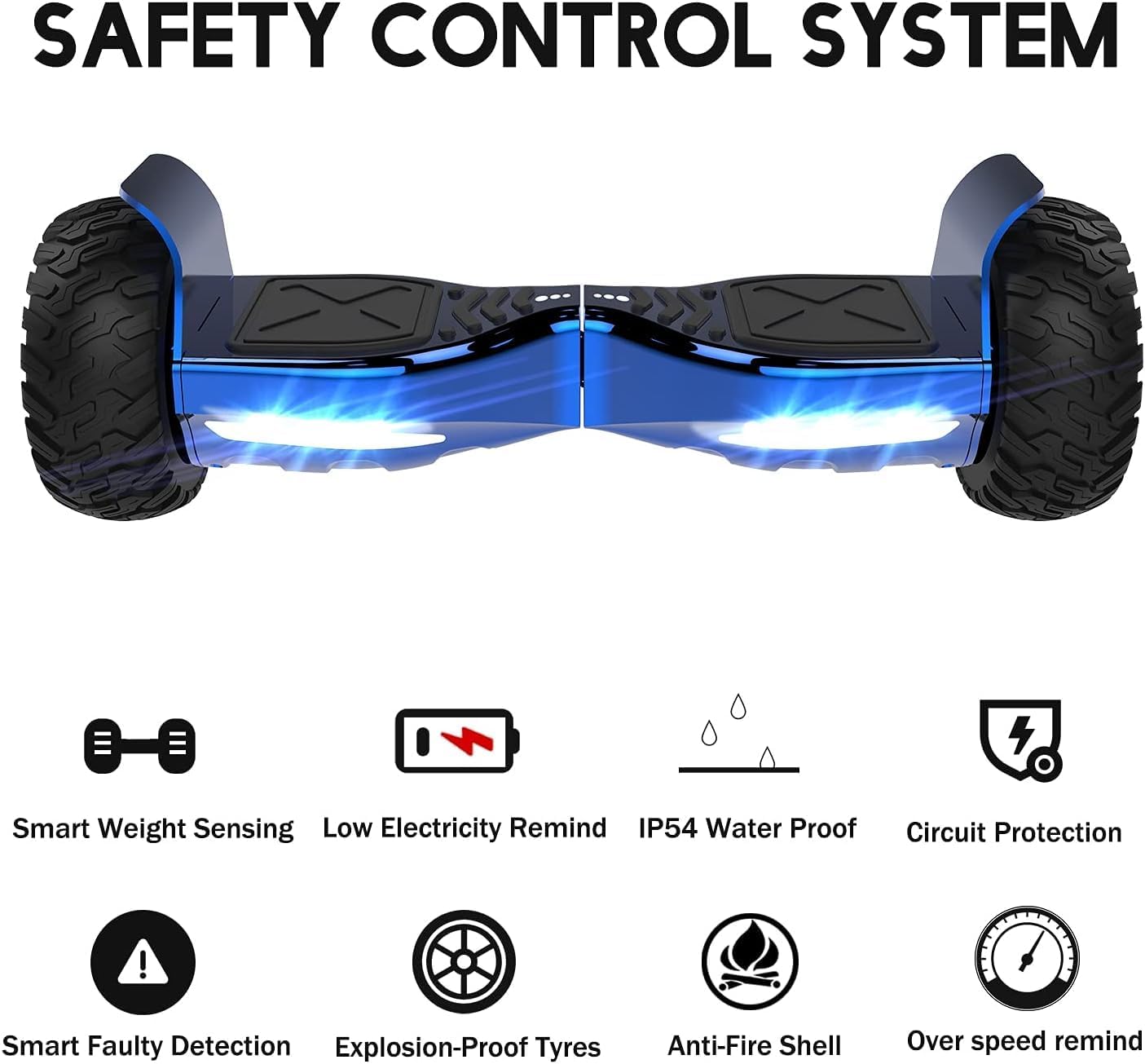 GeekMe Hoverboards mit sitz,8.5" All-Terrain mit leistungsstarkem Motor APP Bluetooth eingebaut + Hoverkart Zubehör für Hoverboards