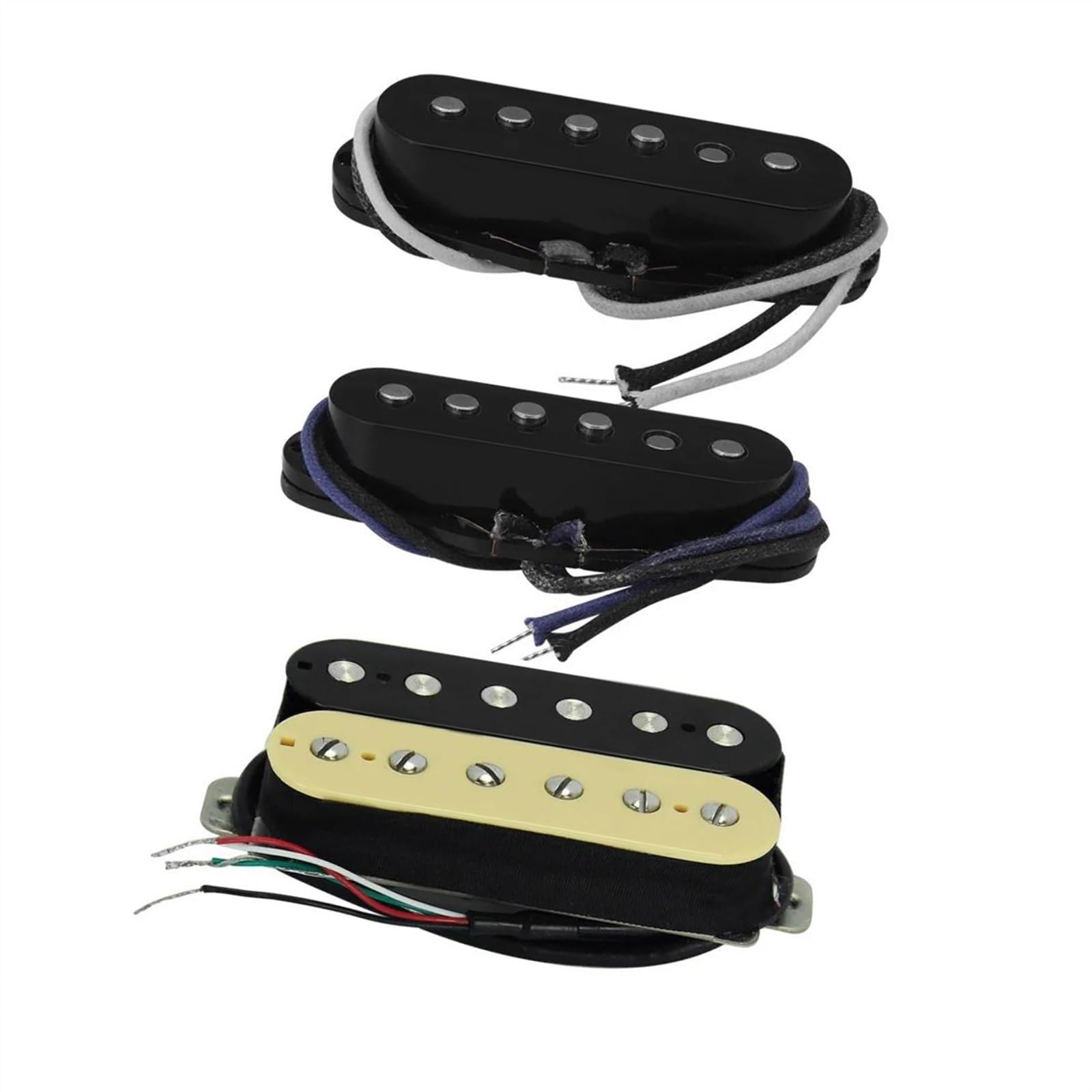 E-Gitarre Pickups Set 3 Stücke Alnico 5 Elektrische Gitarre Humbucker Pickup Versetzt Single Coil Pickups 52mm Für ST SQ SSH HSS Gitarre Teile