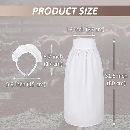 Miniatura 2 de Maid's Waist Apron White, Halloween Cosplay Outfit Half Dress Costumes for Party Attire