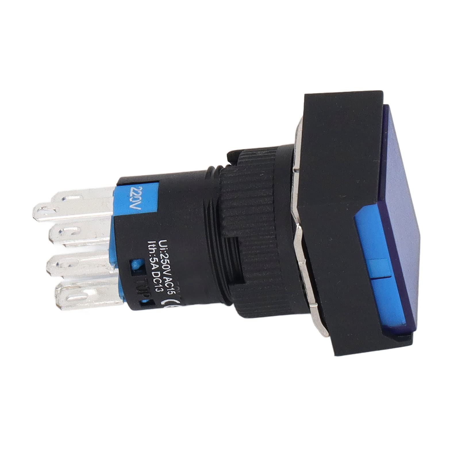 Ausla Interruptor de Botón, Interruptor de Botón Pequeño ABS 220 V 5 A con Luz Indicadora Diseño de Bloqueo Automático 25 Piezas para Control Industrial Uso de relé de Motor de Electrodomésticos