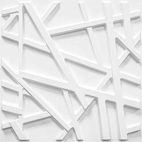 Paquete de 33 paneles de pared 3D para decoración de pared interior, paneles de pared texturizados de acento blanco de 12 x 12 pulgadas, paneles de