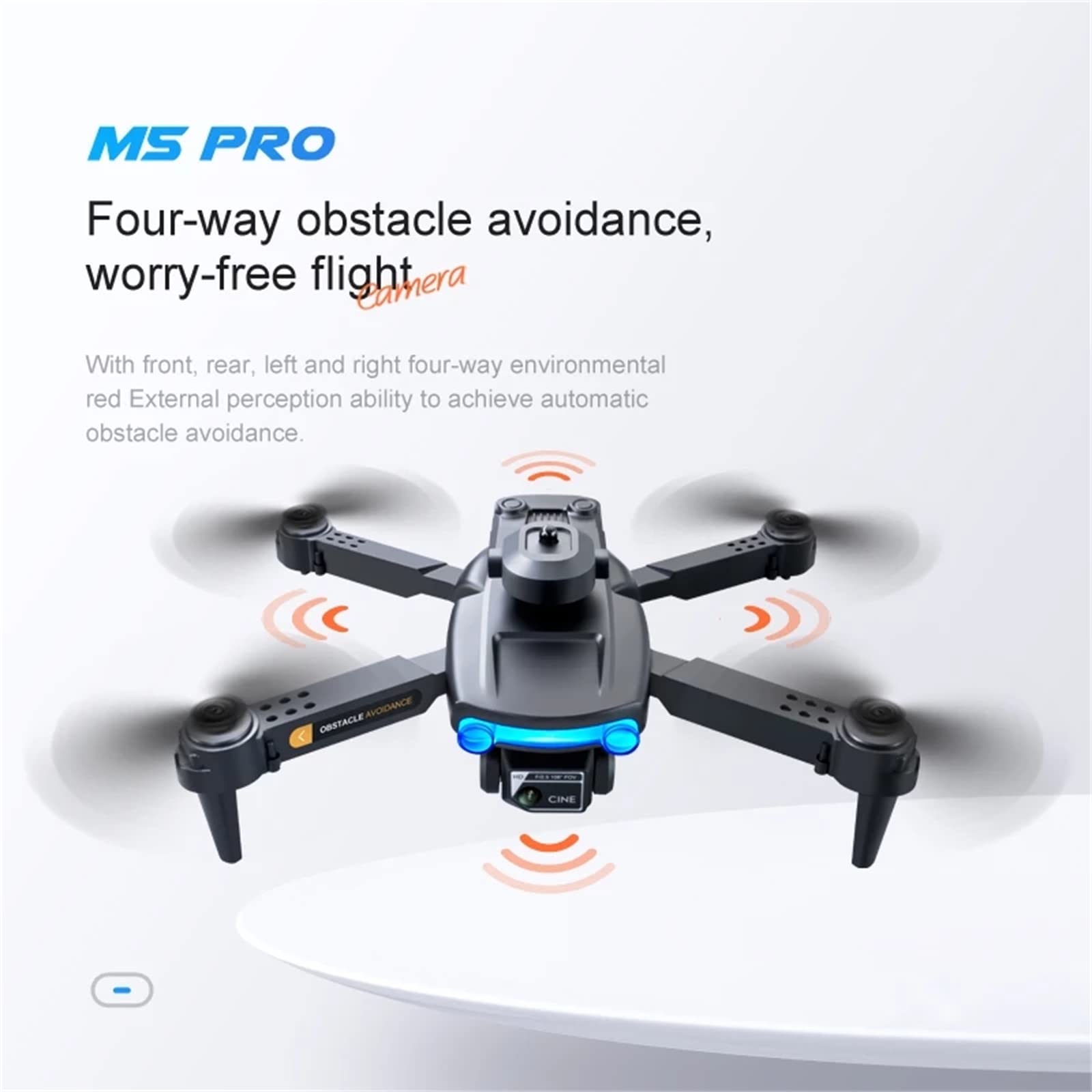 Dron FPV Plegable con Cámara WiFi 4K HD Ajustable, Cuadricóptero RC Ligero para Niños Adultos Principiantes, 2 Baterías Modulares, Desplazamiento Automático, Control De Aplicación