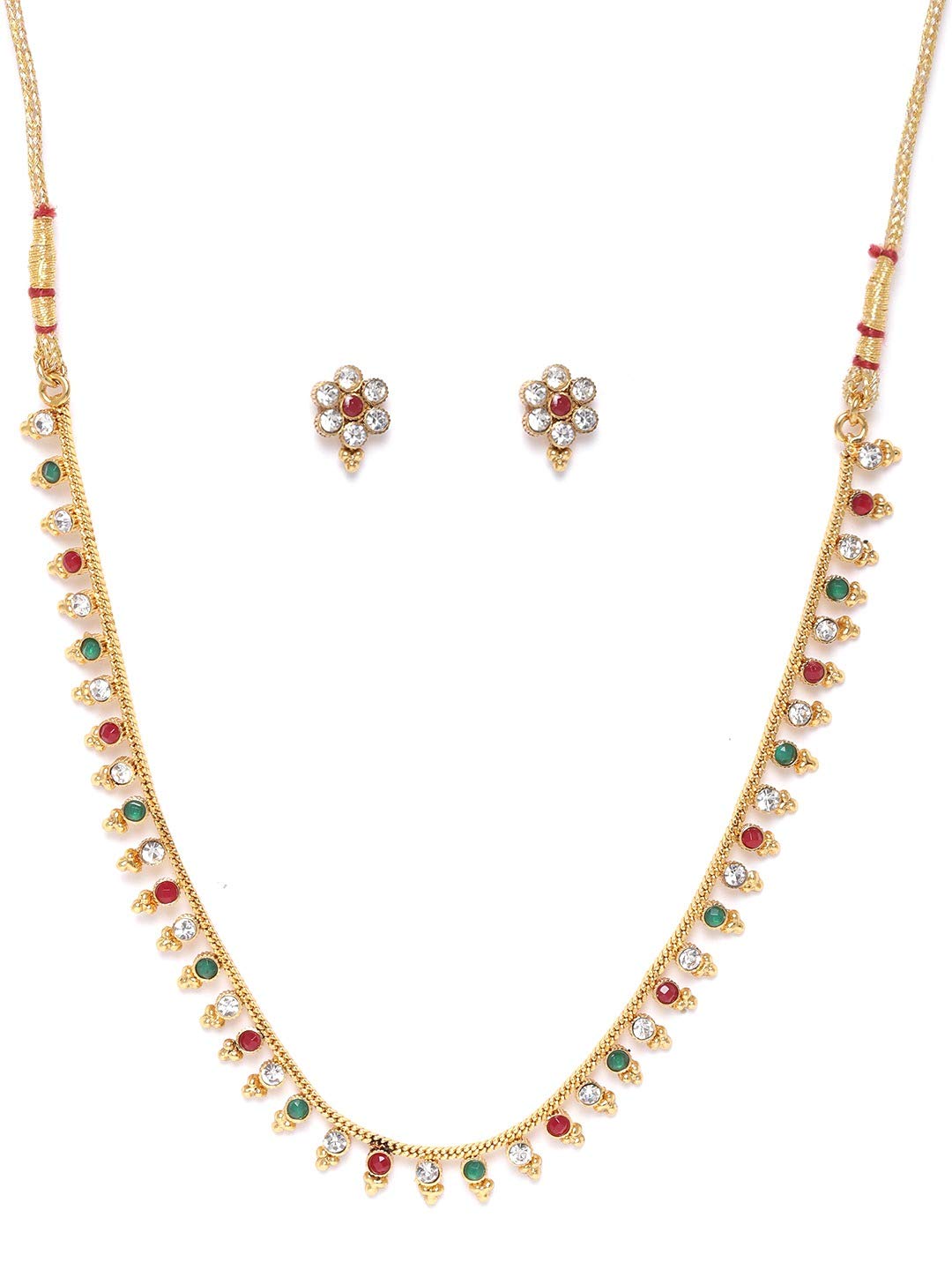 Women's Elegant Gold-Plated Artificial Stone Jewellery Set