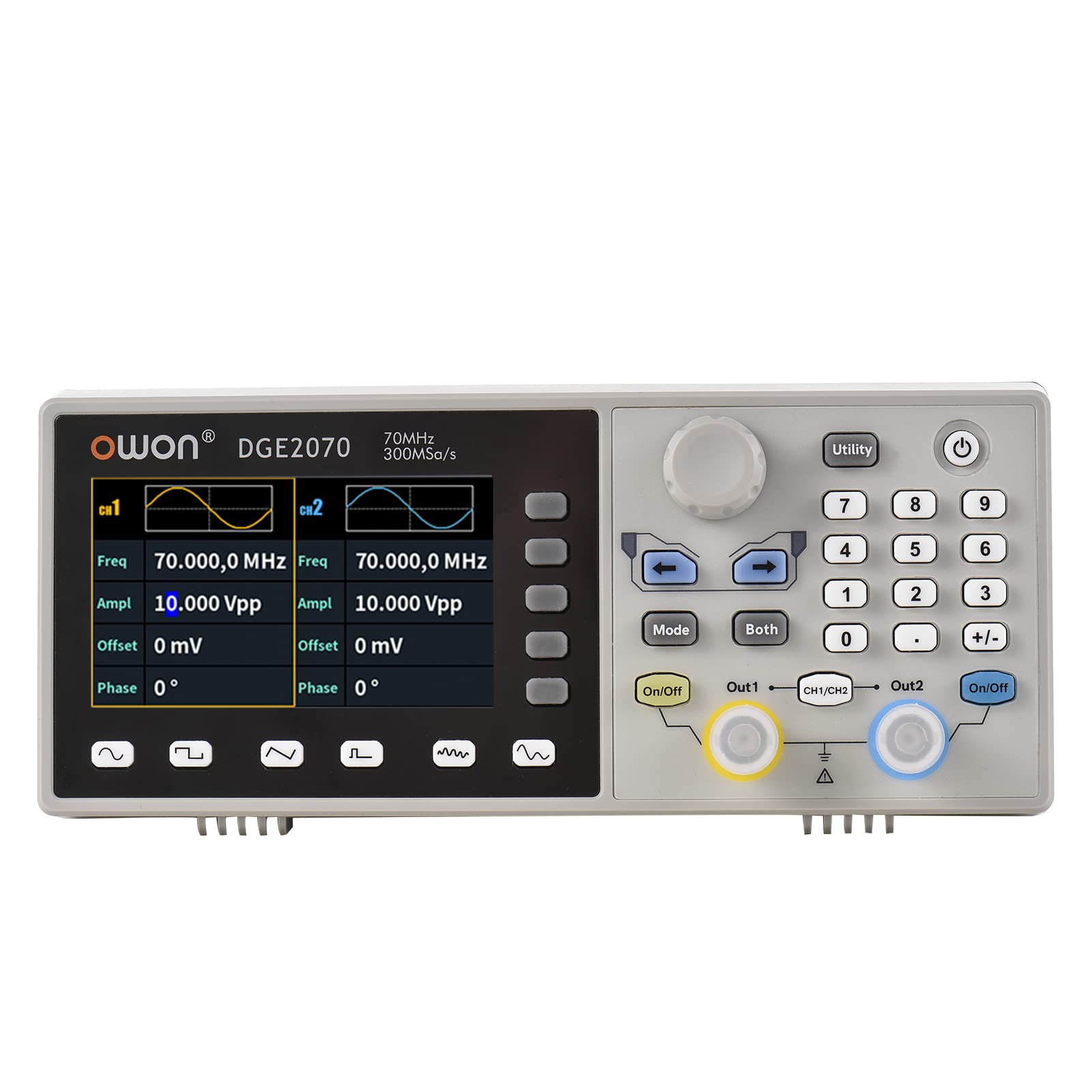 Oscilloscope à mémoire numérique portable DGE2070 2CH avec écran LCD 3.6