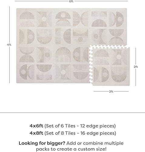 Miniatura 3 de House of Noa Alfombra de juego para bebés, 4 x 6 pulgadas, diseño de piedra arenisca Luna, juego de 6 azulejos, tapete de juego acolchado de espuma